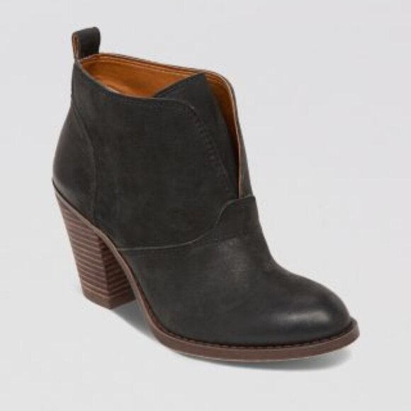 Lucky Brand | Ehllen High Heel Leather Black Booties Size 9 - Picture 1 of 8